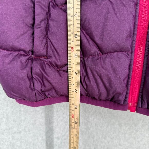 The North Face Girls 550 Fill Vest Size L Pink Purple Reversible Down Puffer - Picture 13 of 14